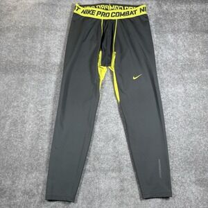 Nike Pro Combat Compression Pants Men's XL Gray Hyperwarm Tights Athletic